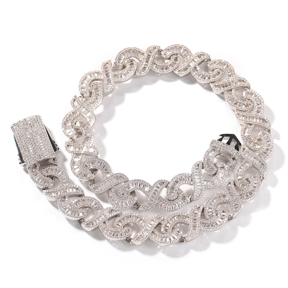 15mm Diamond Geometric Infinity Cuban Chain